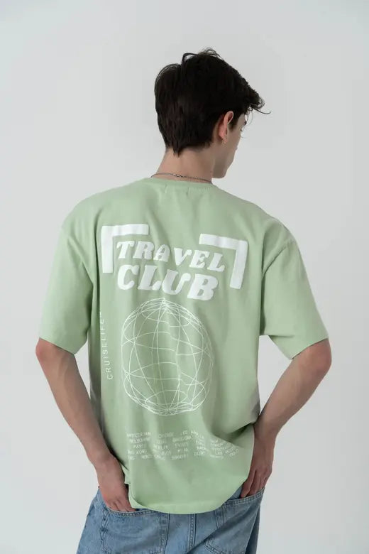 Travel Club T-shirt Fog Green