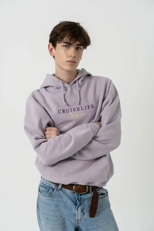 Lilac Travel Club Embroidered Hoodie