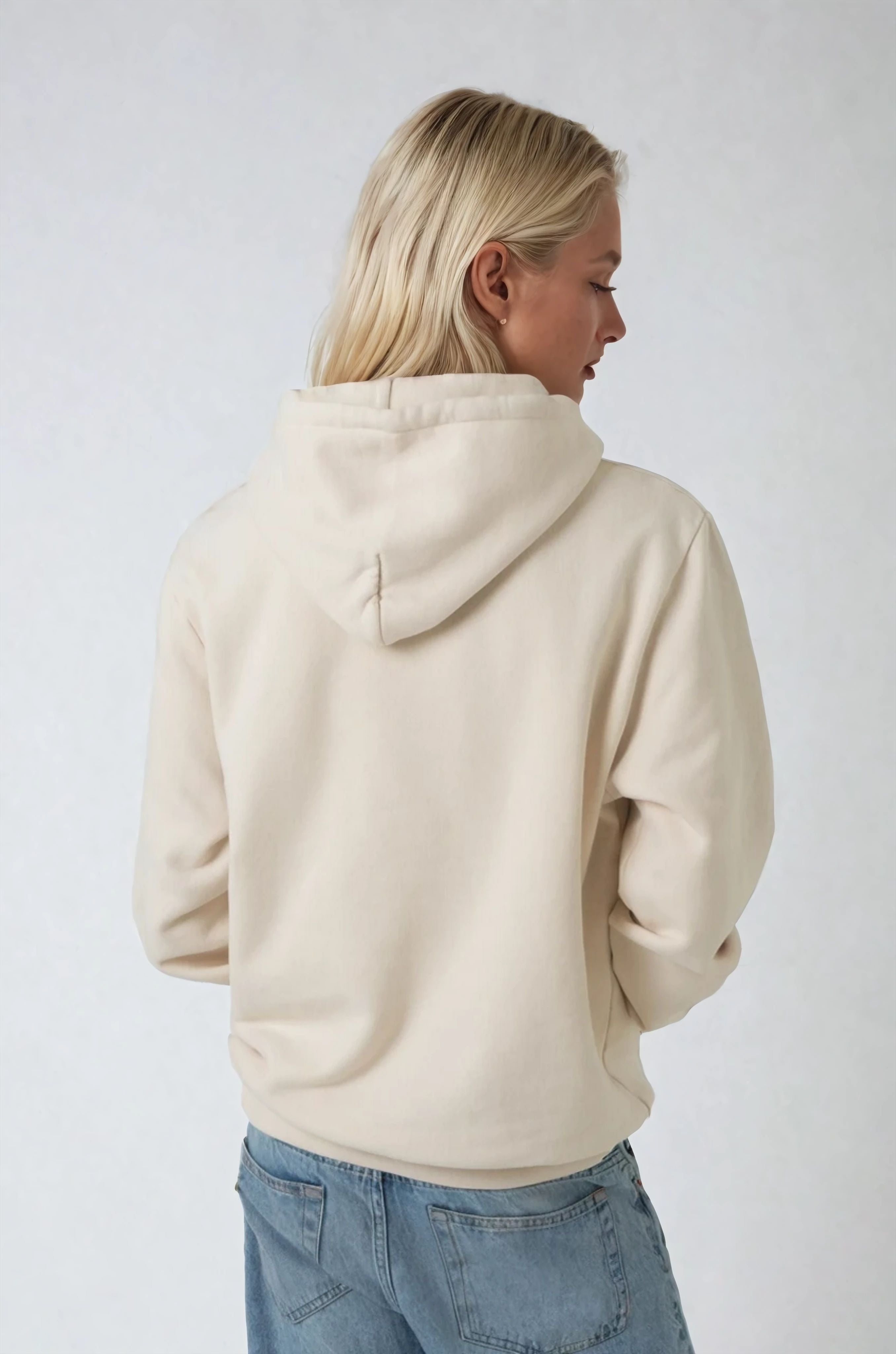 Beige Club Embroidered Hoodie